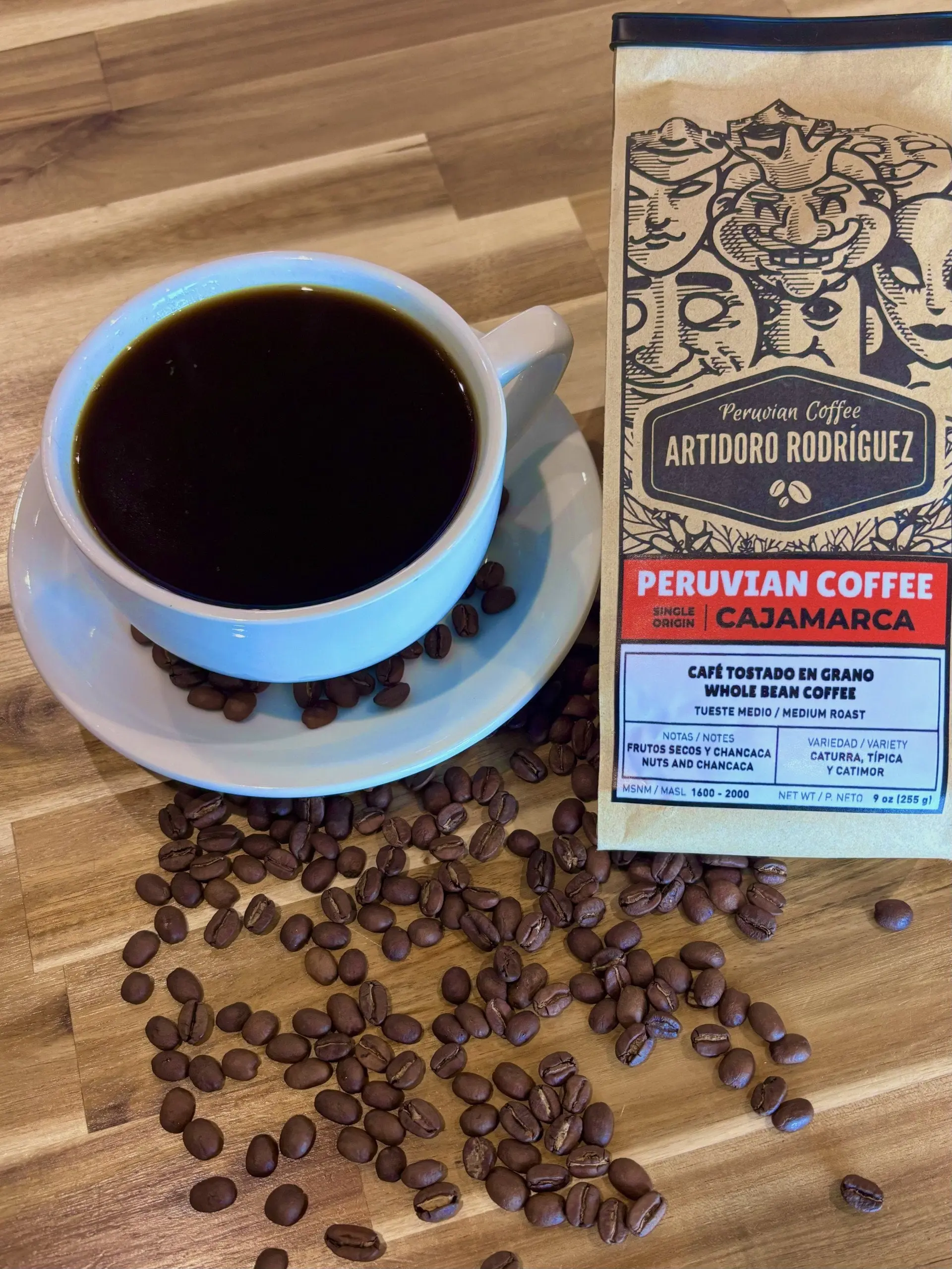 Peruvian Coffee, Single Origin Cajamarca, Ground/Whole bean Medium Roast, 255g-9oz, Coffee lover, Gift, Roast Coffee, Coffee