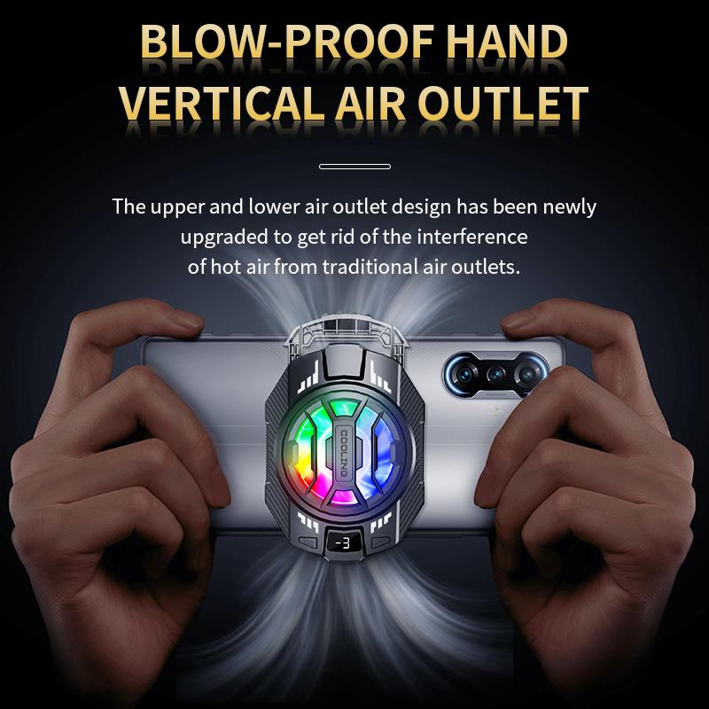 2026 Upgrade Phone Cooler, Portable Lightweight Fast Cooling Fan, LED Display Radiator, Low Noise,  Smooth, Games, Live
