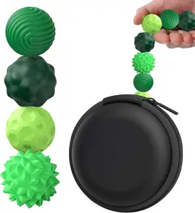 Silicone Magnetic Fidget Balls 4 Pack Stress Relief & Sensory Toys for Adults Teens Autism ADHD Gifts Green Travel Calming