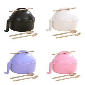 Microwave Ramen Cooker Instant Noodles Bowl 33 Oz with Lid & Handle for Quick Meals Ceramic Modern Tableware with Chopsticks Spoons & Forks for Kitchen Home Utensils - Stock Up On Specials Stockpile VALUE Pack TikTokShopBlackFriday Christmas Gift