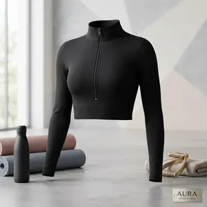 Girls' Team Basic Turtleneck Long Sleeve Leotard with Durable Snaps, Front Lining, Zipper Back - Comfortable Stretchy Dance Gymnastics Practice Wear Perfect for Ballet Cheerleading Performance Training Activewear