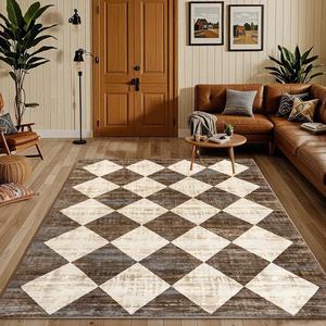 geometric pattern floor mat, non-slip soft floor carpet, decorative area rug for home living room bedroom, vanity decor accessories
