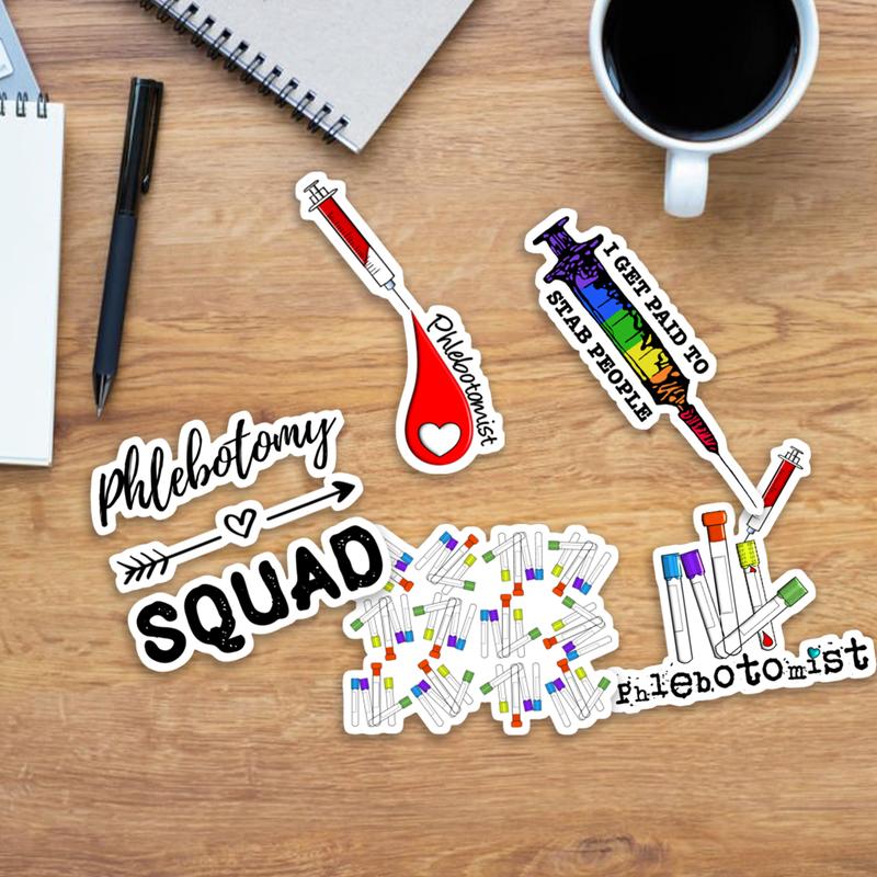 20 PCS Stickers Pack Phlebotomy Aesthetic Vinyl Colorful Waterproof Laptop Water Bottle Bumper Car Bike Luggage Guitar Skateboard
