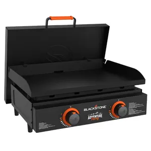 Blackstone Adventure Ready Outdoor Griddle, 2-Burner 22" Propane Flat Top Grill with Cover, Black