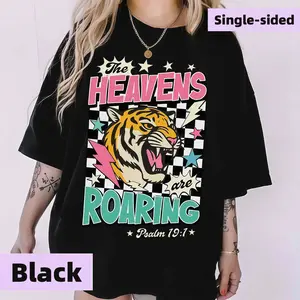 ✨ "The Heavens Are Roaring T-Shirt – Christian Graphic Tee, Bible Verse Shirt, 80s & 90s Aesthetic, Soft Cotton Oversized Casual Tee, Unisex Streetwear, Vintage Y2K Fashion, Daily Wear for Men & Women"✨