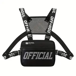 Fashion Streetwear Men Hip-Hop Chest Bag Tactical Two Straps Chest Rig Vest Bags For Travel Hiking Outdoor Sports