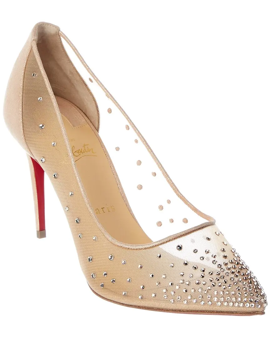 Christian Louboutin Follies Strass 85 Crystal Mesh Pump