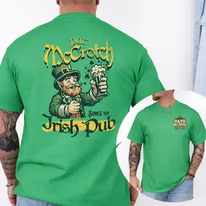 Pat Mccrotch Irish Pub St. Patrick Day 2 Sides Shirt, Trending Graphic Tee, Patrick's Day Gift For Women For Men, Unisex Short Sleeve Tee