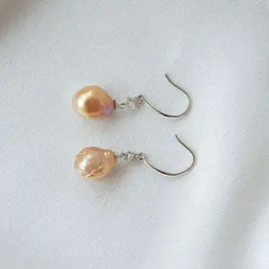 Iridescent Baroque Pearl Drop Earrings
