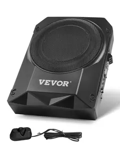 VEVOR 10" 400W Underseat Car Subwoofer, Slim Powered Car Subwoofers Under the Seat, Low Profile Audio Sub Built-in Amplifier, High/Low Level Input & Volume Controller for SUVs, Car, Truck, RV