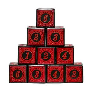 10-Piece Multifaceted Dice Set, Square Blade Design with Numbered Beads, Ideal for Tabletop Game Accessories, Polyhedral Dice