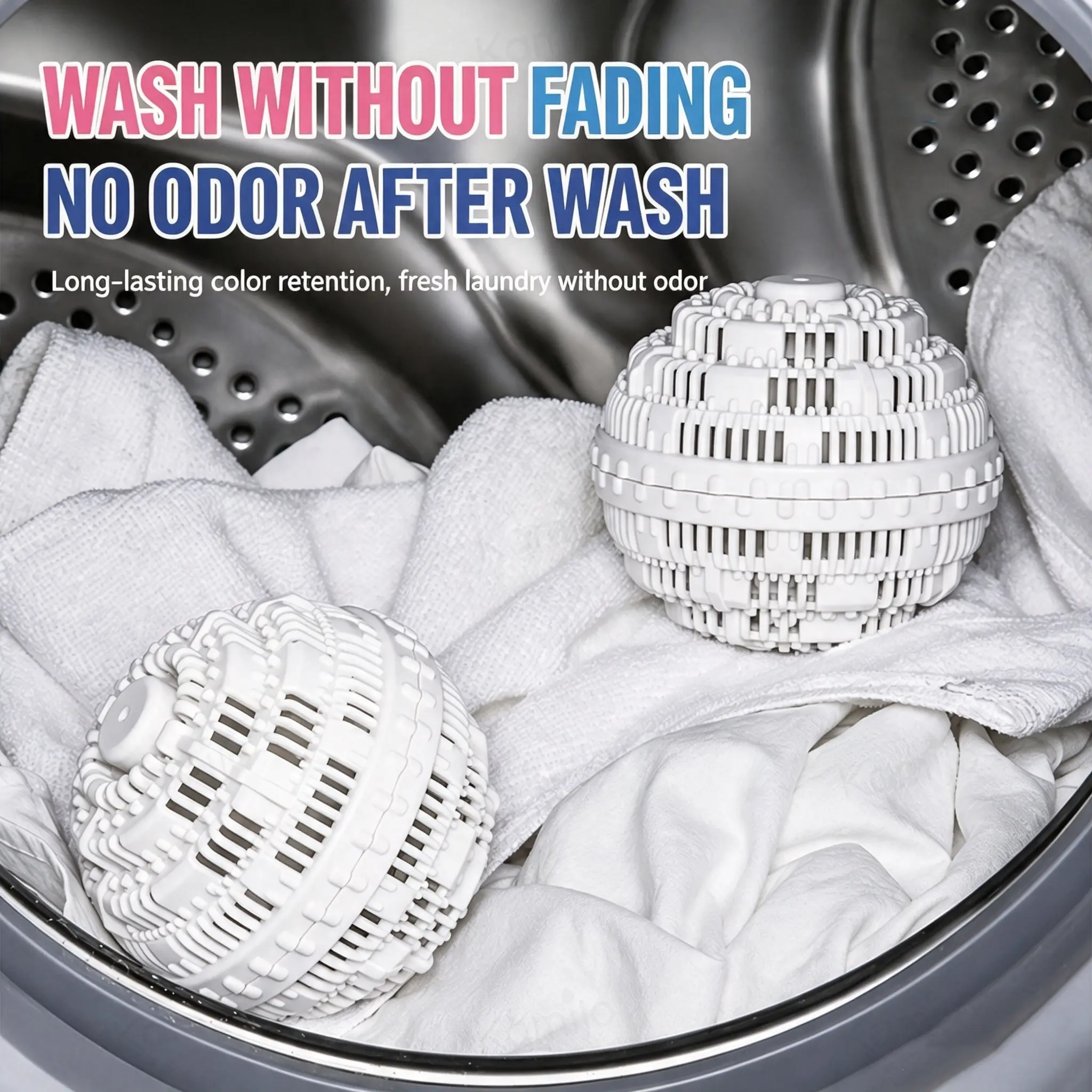 Large Anti-Tangling Laundry Ball TPR Friction Cleaning Washer Ball With Ceramic Particles Anti-Wrap Stain Removal Scent Retention Laundry Helper, Fits Drum & Top Load Washer, Reusable Fabric Safe Household Laundry Accessory