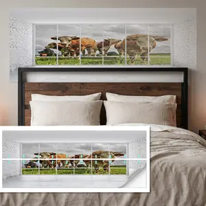 Peel and Stick Faux Headboard Sticker 90x180cm, Waterproof Durable Bedroom Wall Decoration, Easy to Apply Flat Sticker for Home Decor
