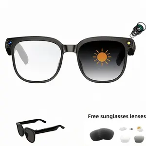 Smart Bluetooth Glasses, 8MP HD Camera, Real-Time Translation, UV-Resistant, Lightweight Aluminum Frame, Portable Recording Support