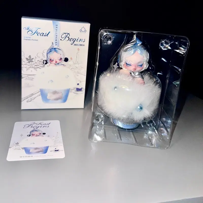 New Skull Panda “The Feast Begins” The Silver Fork Fragrance Plush Pendent Pop Mart Authentic