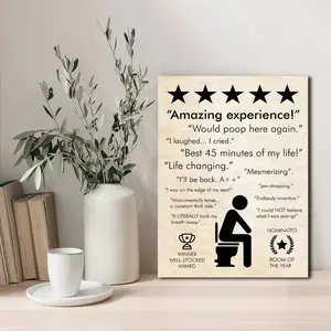 Funny Bathroom Canvas Wall Art – 1pc Poster for Living Room, Bedroom, and Home Decor