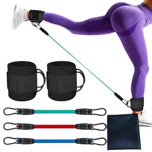 5-Pack Universal Ankle Resistance Band Set with Adjustable Shoulder Strap for Strength Training, Yoga and Fitness – Multi-Purpose Exercise Band for Leg and Hip Exercises, Butt Training, Muscle Conditioning – Includes Mesh Handbag, Black Friday