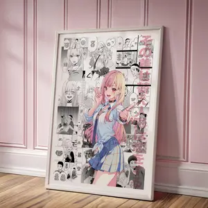 Anime Manga Poster My Dress-Up Darling Curated Manga Panels Marin Kitagawa Wall Art Anime Gift Decorative Artwork