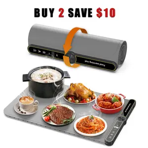 Electric Food Warming Mat WARMING-F006PRO Fast Heating 9-Level Temp Control 104°F-248°F Foldable Portable for Christmas Parties & Everyday Meals Space-Saving Design