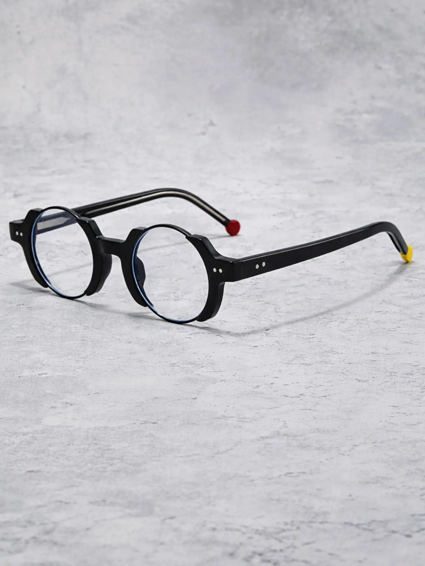 Handmade Vintage Irregular Round Frame Glasses, Fashion Eyewear, Fashionable Unique Design, High-Quality PC Material, Casual Style for All Seasons, Trendy Vintage Eyeglasses