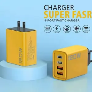 120W Quick Charge 3.0 Super Fast Charger Multi 4 Ports USB Input Original Sync Portable for Fast Charging