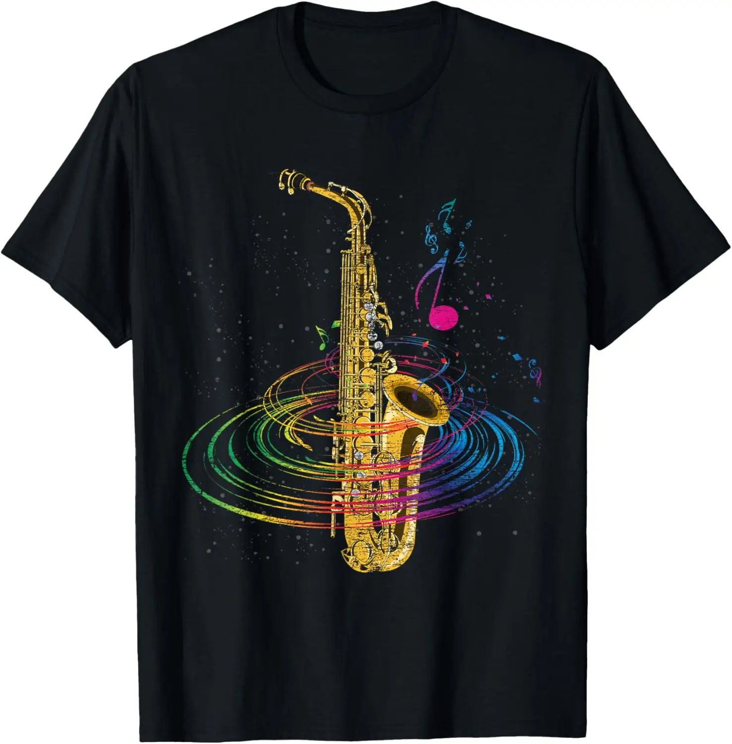 Women's Saxophone Graphic T-Shirt, Casual Short-Sleeve 100% Cotton Top, Lightweight and Comfortable Fabric for Musicians