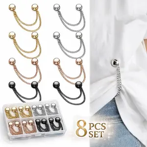 8-Pack Multi-Function Magnetic Clothing Clips, Magnetic Shirt Clips for Women Clothing, T-Shirt Shortening Magnetic Closure for Cinch T-Shirt Hems, Collar, Pants Hems (8 Pack)