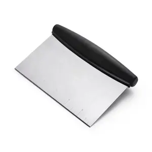 Stainless Steel Multi-Purpose Scraper and Chopper: Kitchen Bench & Food Scraper, Dishwasher-Safe, Black