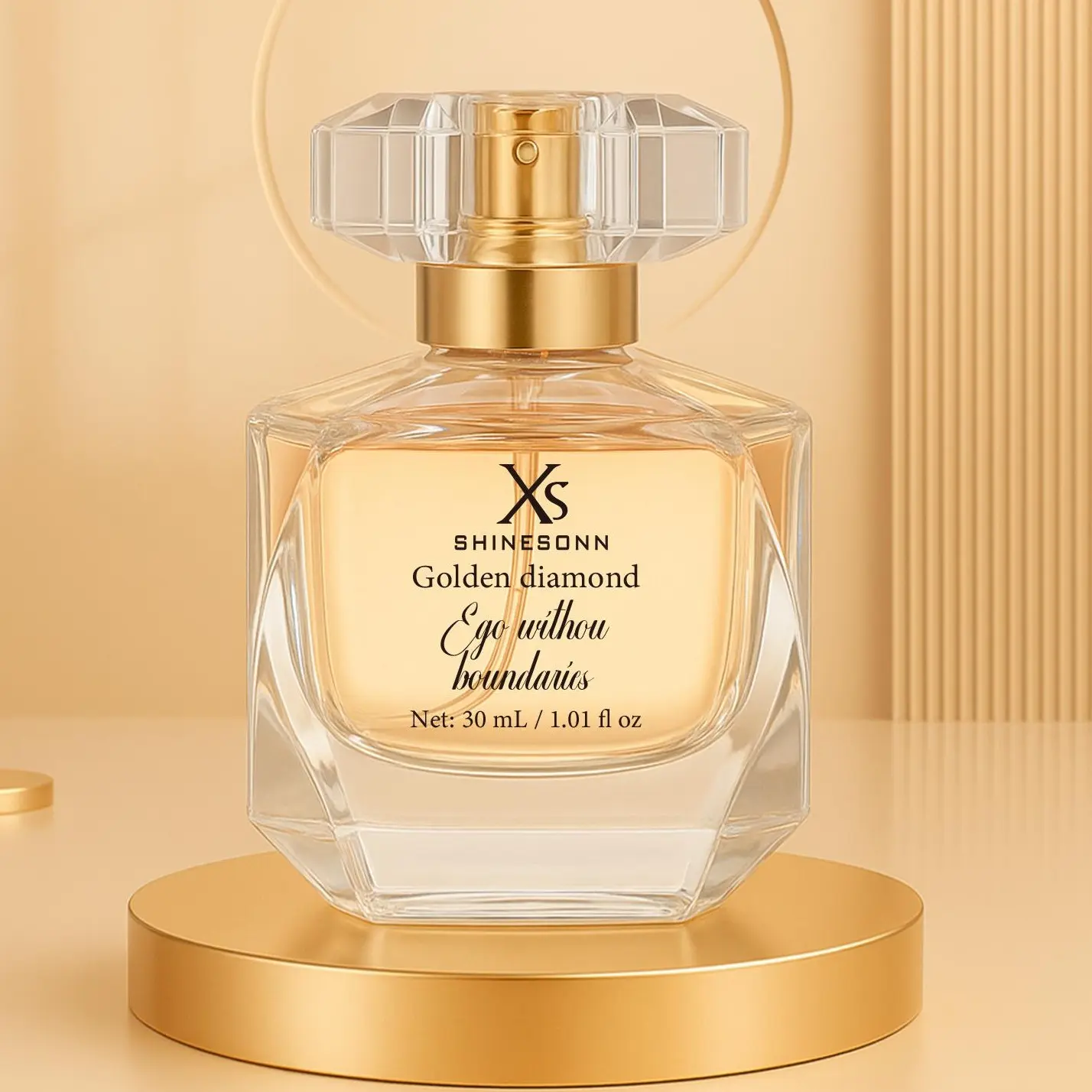 SHINESONN Women's Golden Diamond EDP Perfume - Floral Elegant Scented Fragrance Mist, Long Lasting Modern Bottle Fragrance, 1.01 fl oz (1-1.9 fl oz Range), Single Item, Holiday Gift for Her, Fragrance Long Lasting, Elegant Perfume Mist