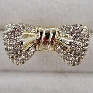 (R84) bow rhinestones  ring beautifull