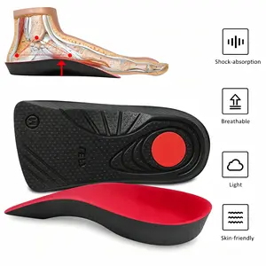 Half Length Orthotic Arch Support Insoles for Flat Feet Plantar Fasciitis Relief, Overpronation Correction Shoe Inserts Shock Absorbing Comfort Insoles for Men Women Daily Walking Running Dress Shoes