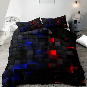 Geometric Pattern Bedding Set, 1 Count Quilt Cover & 1/2 Counts Pillowcase without Filler, modern bedding set, decorative bedding set, Soft Comfortable Bedding Set for Home Bedroom