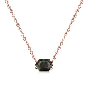 Stellar Hexagon – Lunar Meteorite Necklace (NWA 16684)