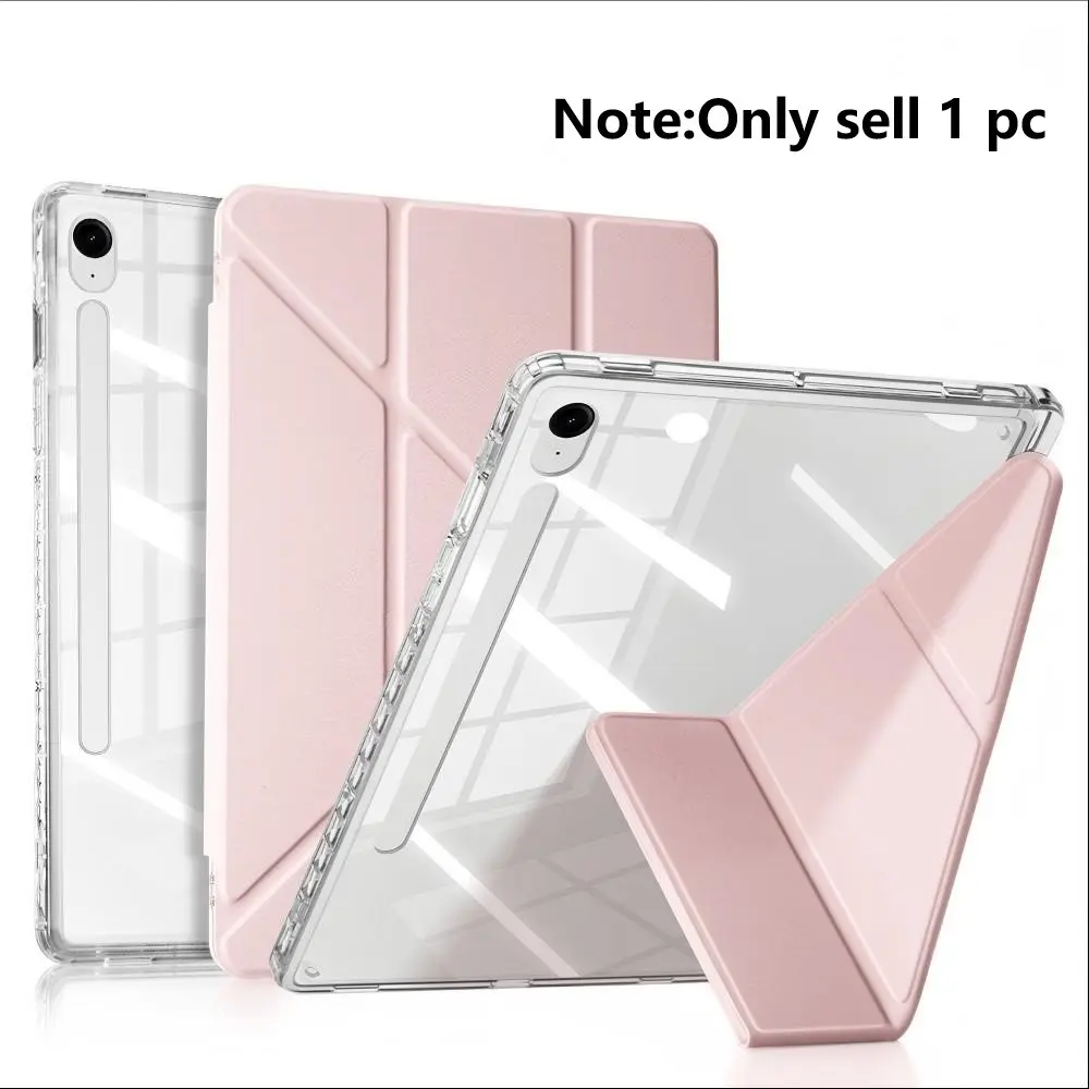 Clear Case Protector for Samsung Galaxy Tab S9 11", S9 FE, S9 Plus, S10 Lite, S10 FE, S10 Plus 12.4", A9 8.7", A9 Plus, A11 and A11 Plus, Y-Shaped Stand Case with Pencil Holder, Tablet Protective Cover Accessories