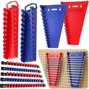 10 Pack  Socket Organizer and  Wrench Organizer Set Socket Holder Tray for 1/4 3/8 1/2 Drive Sae & Metric Ratchet and Wrench Holder for Garage Tool Storage