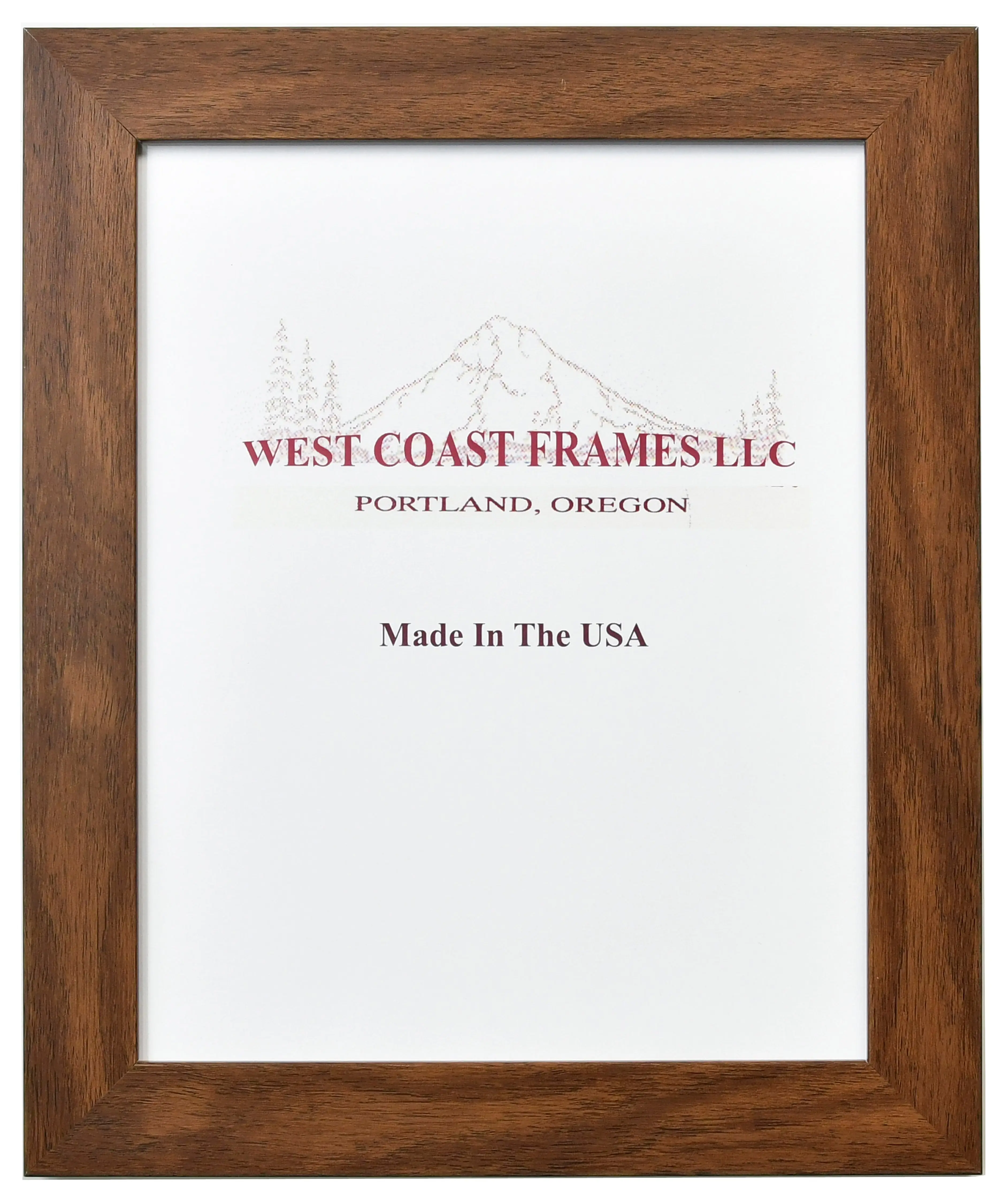 51671  Walnut Picture Frame - 1-1/4" Moulding - Clear Glass