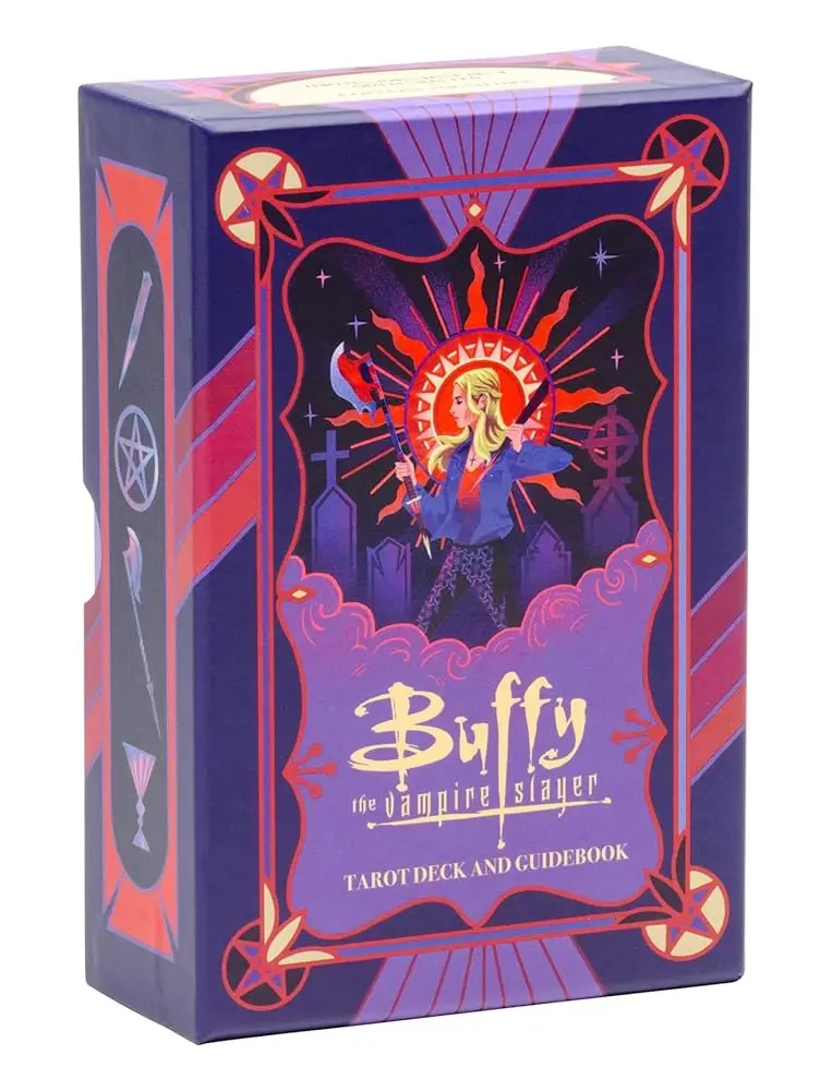 Licensed Buffy the Vampire Slayer Illustrated Tarot Paper Card Decks with Guidebook, Card Game Box, Insight Editions Original Art - Set for 12+ Years Above