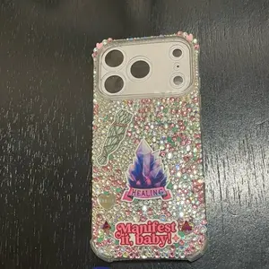 iPhone 17pro Manifest Bling Case with Healing Crystal Design and Sparkling Rhinestones for iPhone17pro