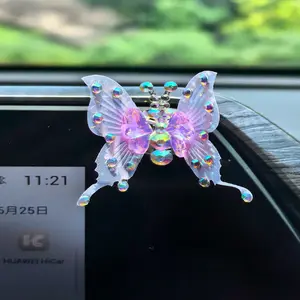 4 PCS Girly Glam Butterfly Stickers for Car Interior Rhinestone Appliques with Movable Wings,Butterfly Car decoration Vent ornament Vent trim Vent decor Car interior decor Car interior trim