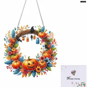 Acrylic 2D Flat DIY Hanging Diamond Art Kits Special Shape Rhinestone Diamond Art Window Pendants Diamond Painting Set Window Hanging Art for Home Decor