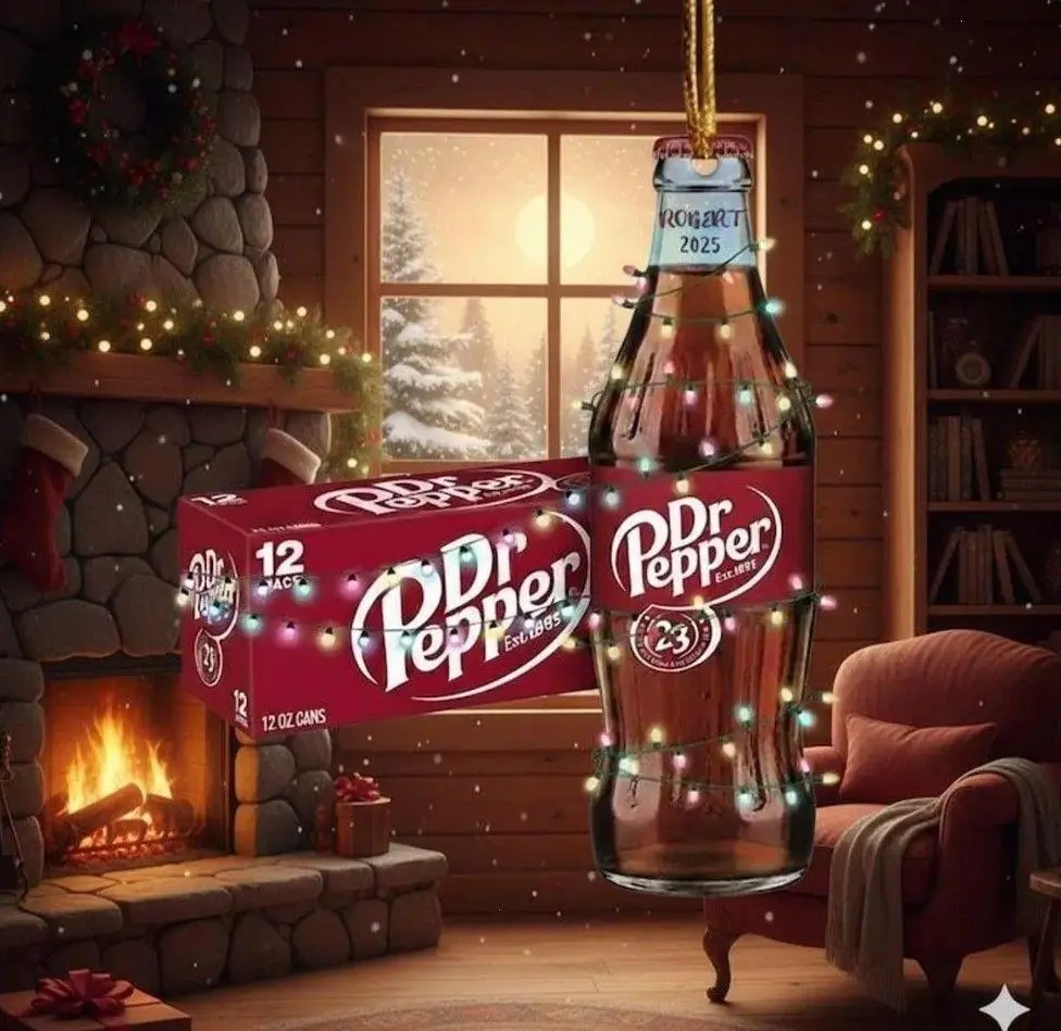 Dr Pepper Christmas Ornament, Soda Bottle Ornament 2025, Cola Lover Xmas Gift, Dr Pepper Ornament, Soft Drink Xmas Ornament