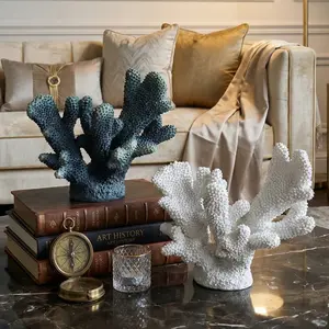 Large Resin Coral Ornament, Modern Home Decor for Living Room TV Stand Coffee Table, Elegant Interior Decoration Piece