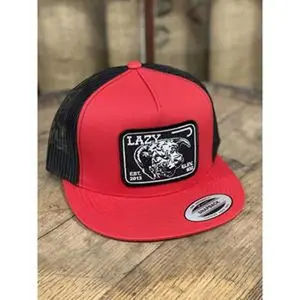 Lazy J Ranch Wear Unisex Red & Black 4" Elevation Cap Hat