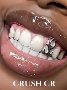 CRUSH CR 18K Gold Plated Minimalist Flame Single Tooth Charm, Tooth Gem, Bold Gold/Silver Options, Perfect for Y2K Aesthetic Outfits, Music Festivals, Brunch Dates, Halloween Costumes, Themed Parties, TikTok Photoshoots