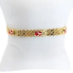 Gold Plated Bracelet 7.5 Inches Long - Stylish and Durable Jewelry Accessory for Everyday Wear red elephant 5500004