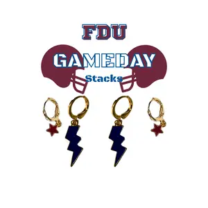 Fairleigh Dickinson  Classic Gameday Earring Stack For Knights Game Day