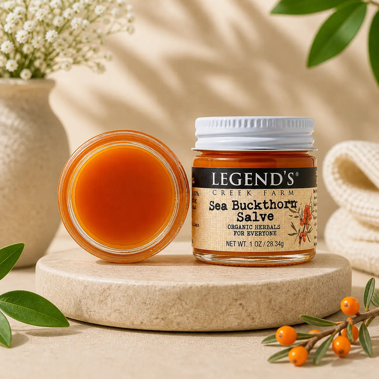 Sea Buckthorn Herbal Salve Moisturizing Lightweight Skin Repair