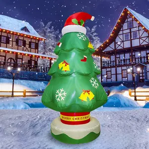 7-Foot 2026 Christmas Decor Inflatable Tree Outdoor Inflatable Garden Gift Box, Built-in LED Lights, Perfect for Indoor Parties and Garden Lawn Decorations