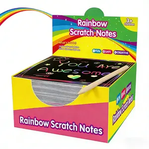 Rainbow Scratch Paper Art Notes: Kids Valentines Day Crafts Gifts Age 4 5 6 7 8 9 10 Years Old Girls Boys Toys Students Classroom Prizes School Activity Easter Basket Stuffers Essentials