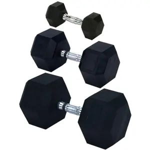 Champion Barbell  Rubber Encased Solid Hex Dumbbell, 5 lbs